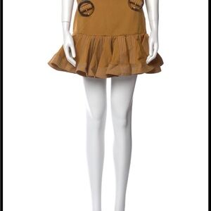 MOVING SALE Zimmerman Womens Ruffle Hem Mini Skirt in Mustard